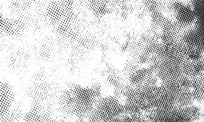 Halftone stipple texture with dirty grunge overlay pattern, Abstract halftone grunge vector background with dotted effect, Grungy paint mark vignette with halftone dotted texture