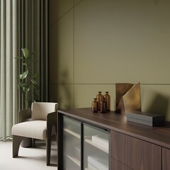 Modern Living Room with Armchair and Sideboard