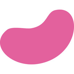 A Single Pink Jelly Bean Shape Isolated on a Transparent Background Representing Candy and Sweet Treats