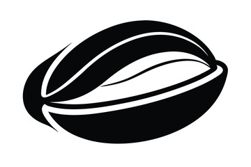 pistachio nut black and white silhouette on white background