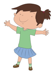 Girl raising her hands and enjoying