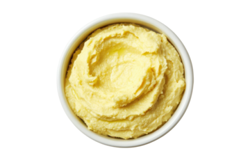 Creamy mashed hummus in a white oval dish isolated on transparent background. Hummus in a bowl isolated on white background.