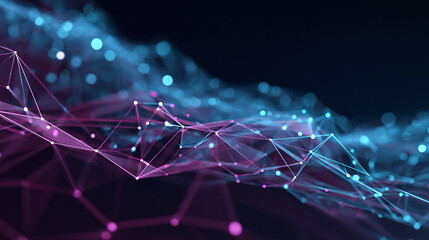 A visual representation of interconnected data networks with a dark background