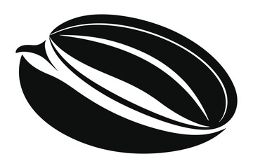 pistachio nut black and white silhouette on white background