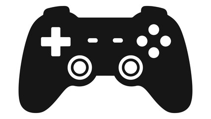 Black gaming controller icon isolated on white background © Mondil biswas