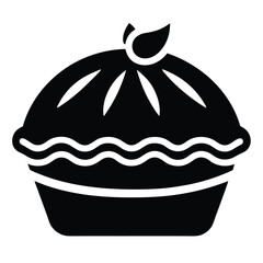 pie icon black and white silhouette on white background