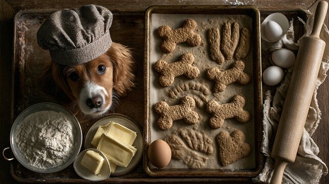 Rustic Dog-Bakery Cookies in a Cozy Kitchen