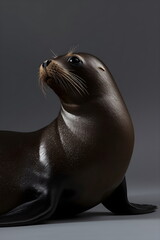 Naklejka premium Studio portrait of a sleek, elegant sea lion