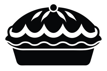 pie icon black and white silhouette on white background