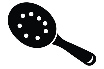 pickleball paddle with ball black and white silhouette