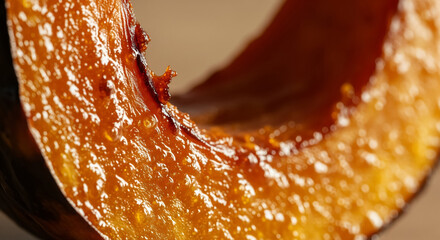 Close Up of Caramelized Roasted Pumpkin Texture