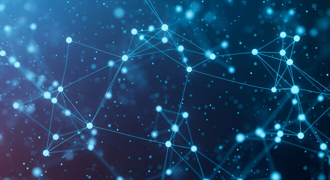 Abstract background featuring connected dots and lines in a network formation