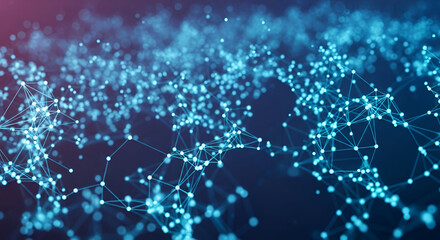Abstract network connections background with glowing nodes and lines design