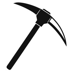 pickaxe black and white silhouette on white background