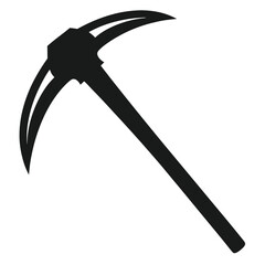 pickaxe black and white silhouette on white background