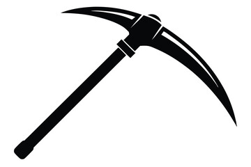 pickaxe black and white silhouette on white background