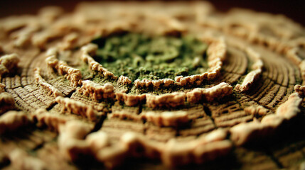 concentric. Extreme close-up of concentric growth rings on an ancient ginkgo tree stump. gardening catalogs, home-decor guides, designed for home decor and floral branding, used by radiologists.