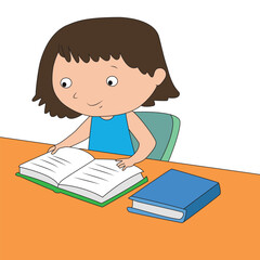 Little Learner Busy with Her Studies