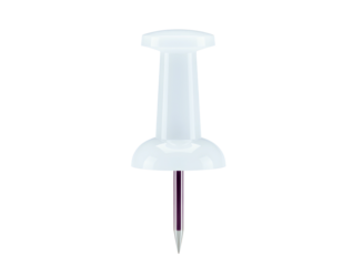 White push pin isolated on transparent background