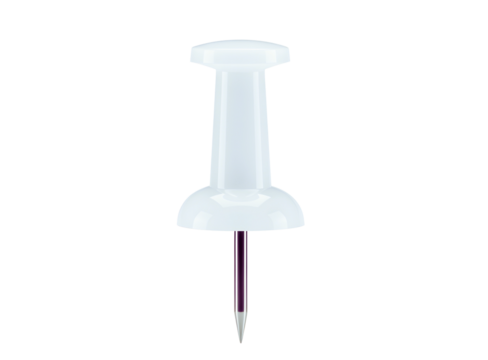 White push pin isolated on transparent background