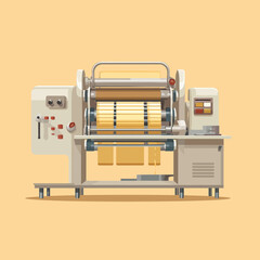 Flat vector illustration of a dumpling maker machine