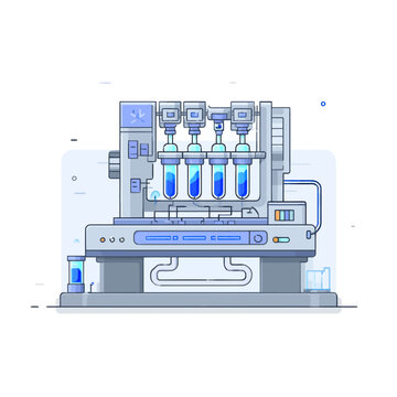 Illustration of a DNA Sequencer machine used for genetic analysis