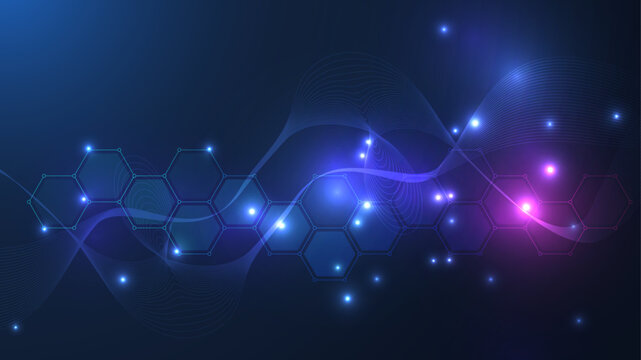 Global network connection website header or banner design. Abstract background with connecting dots and lines. Global business. Social network communication. Internet technology. Vector illustration