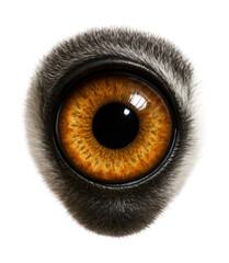 Obraz premium Lemur eye featuring a large round pupil and shiny reflective layer.