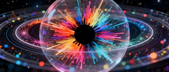 Futuristic Abstract Cosmic Web Art: 10 AI Prompts for Colorful Intersecting Line Circle Designs