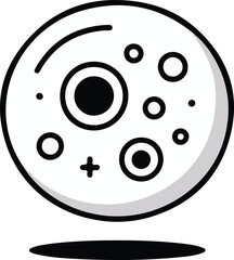 Stylized Moon with Craters Illustration planet celestial