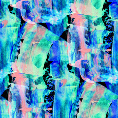 Abstract seamless pattern with acrylic painting. Hand-drawn illustration.