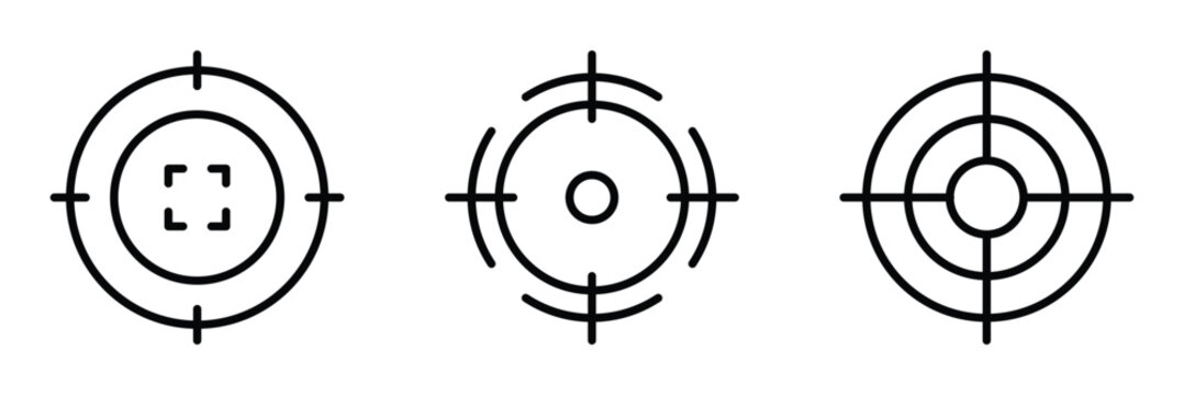 Vector isolated target icon set on white backgorund