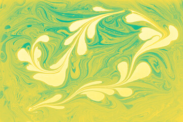 Abstract marble floral pattern texture. Traditional art of Ebru marbling