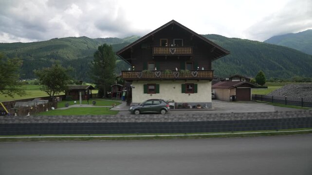 View from train from Mittersill to Zell am See on a sunny day, Zell am See, Salzburg, Pinzgau Region, Austria, Europe