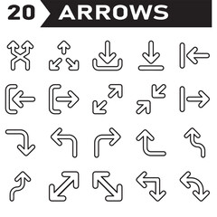 Simple Directional Arrows Vector Set
