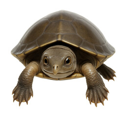 Fototapeta premium Small, dome-shelled turtle with a pointed snout.
