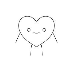 A cartoon heart with a smile on its face