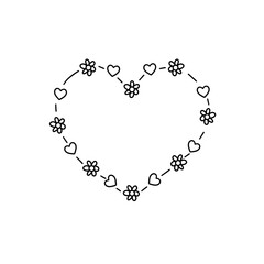 A heart with flowers around it