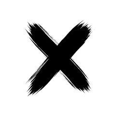Obraz premium Hand drawn white cross symbol with rough textured brush strokes, cutout, PNG isolated on white or transparent background