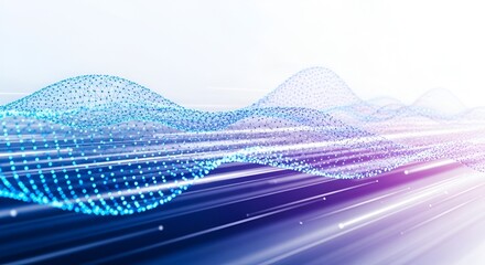 Abstract technology wave background with connecting dots and lines design backdrop