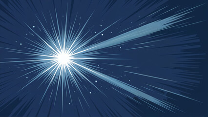 Dynamic blue explosion burst with radiating light streaks across dark background