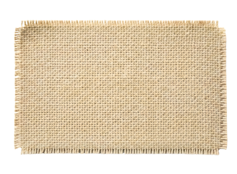 Antique woven textile with dense text pattern isolated on transparent background