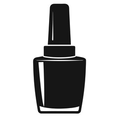 nail polish bottle black and white silhouette on white background