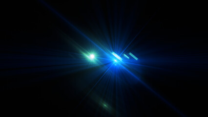 abstract blur blue light.The star burst with brilliance, glow bright star, blue glowing light burst on a black background	