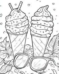 Delicious ice cream cones with toppings.