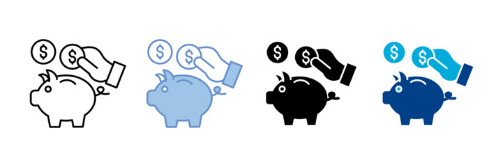 Savings  Icon Set Multiple Style Collection