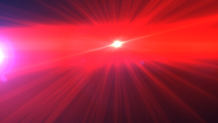 Red light rays on black background	