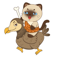 Siamese Cat and Dodo - Duo with Fantasy Adventure © B. Bowy