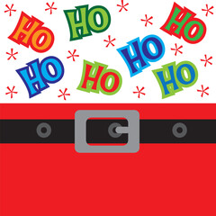 Christmas card, gift bag or box design ho ho ho text