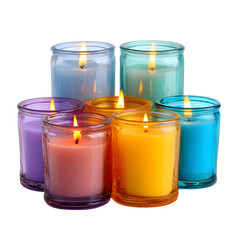 Vibrant Candle Display for Home Decor - Bright and Colorful Product Showcase